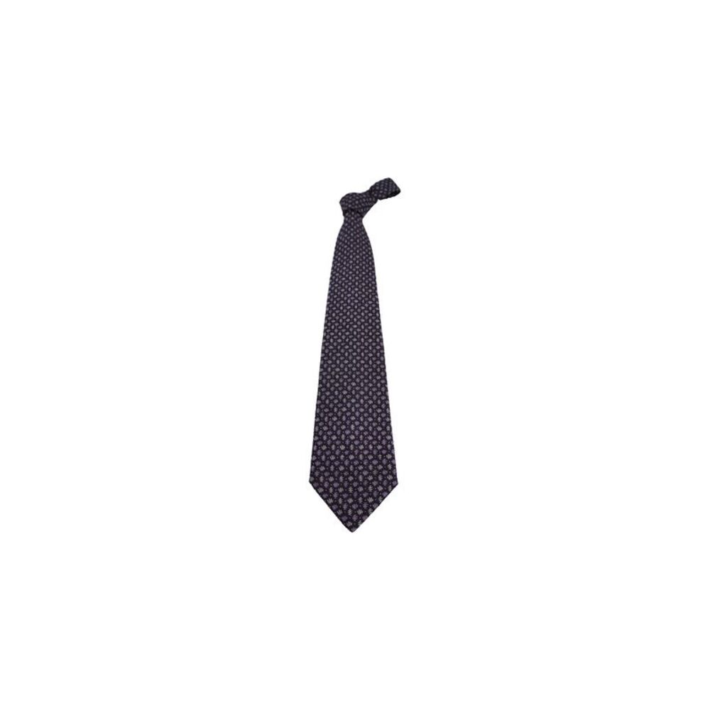 Issey Miyake Patterned Necktie in Purple Silk Cotton